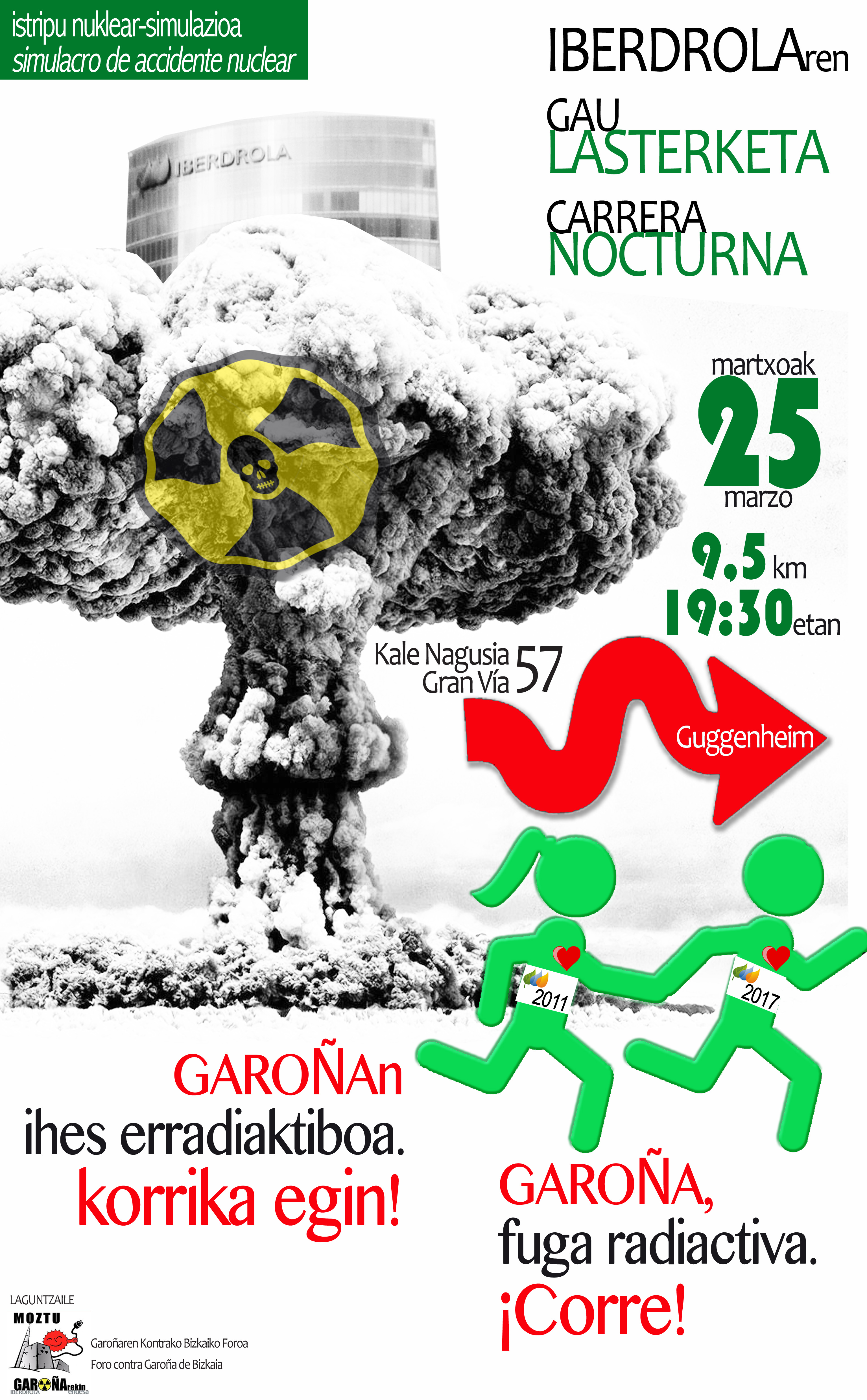 La carrera nocturna de Iberdrola 2017 como simulacro de accidente nuclear. ¡¡Corre: escape radiactivo en Garoña!!